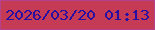 文字の大きさ：3、枠の色：b3418d、背景の色：c53a55、文字の色：290f9f 無料ブログパーツのブログ時計