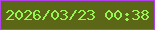 文字の大きさ：2、枠の色：b341ea、背景の色：5b6717、文字の色：96f551 無料ブログパーツのブログ時計
