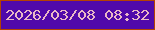 文字の大きさ：3、枠の色：b34202、背景の色：5009aa、文字の色：eab8c6 無料ブログパーツのブログ時計