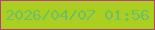 文字の大きさ：4、枠の色：b3426c、背景の色：aacf21、文字の色：6dc069 無料ブログパーツのブログ時計