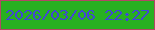 文字の大きさ：1、枠の色：b34665、背景の色：28b021、文字の色：4146d6 無料ブログパーツのブログ時計