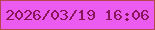 文字の大きさ：4、枠の色：b3494f、背景の色：ec5bf0、文字の色：871758 無料ブログパーツのブログ時計
