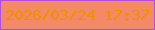文字の大きさ：5、枠の色：b34aed、背景の色：f28a66、文字の色：f38e04 無料ブログパーツのブログ時計