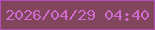 文字の大きさ：5、枠の色：b34db8、背景の色：82465c、文字の色：cf6ace 無料ブログパーツのブログ時計