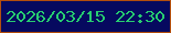 文字の大きさ：2、枠の色：b34e0d、背景の色：06095f、文字の色：27cd70 無料ブログパーツのブログ時計