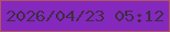 文字の大きさ：5、枠の色：b3545b、背景の色：8528be、文字の色：3f2d42 無料ブログパーツのブログ時計