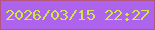 文字の大きさ：5、枠の色：b3557e、背景の色：ae63ec、文字の色：cee646 無料ブログパーツのブログ時計