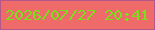 文字の大きさ：5、枠の色：b3578b、背景の色：ee6b69、文字の色：77e219 無料ブログパーツのブログ時計