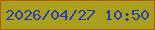 文字の大きさ：4、枠の色：b35811、背景の色：aaa01e、文字の色：2e3cb1 無料ブログパーツのブログ時計