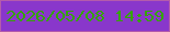 文字の大きさ：1、枠の色：b35bab、背景の色：8937cb、文字の色：34a501 無料ブログパーツのブログ時計