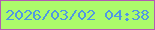 文字の大きさ：3、枠の色：b35bb3、背景の色：acfb6b、文字の色：5098e2 無料ブログパーツのブログ時計