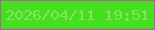 文字の大きさ：3、枠の色：b35ca8、背景の色：45df20、文字の色：86e165 無料ブログパーツのブログ時計