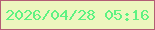 文字の大きさ：3、枠の色：b35d75、背景の色：edf6be、文字の色：5ef282 無料ブログパーツのブログ時計