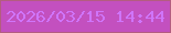 文字の大きさ：3、枠の色：b35d80、背景の色：c350bf、文字の色：cf75f9 無料ブログパーツのブログ時計