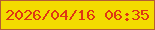 文字の大きさ：2、枠の色：b35e34、背景の色：f3db00、文字の色：df3613 無料ブログパーツのブログ時計