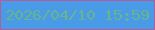 文字の大きさ：2、枠の色：b35e9a、背景の色：4a9be7、文字の色：68b48e 無料ブログパーツのブログ時計