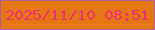 文字の大きさ：3、枠の色：b35ea1、背景の色：e57714、文字の色：ed336f 無料ブログパーツのブログ時計
