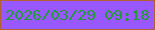 文字の大きさ：4、枠の色：b35f31、背景の色：9958fd、文字の色：229a38 無料ブログパーツのブログ時計