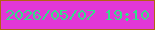 文字の大きさ：1、枠の色：b36212、背景の色：e237d6、文字の色：34de89 無料ブログパーツのブログ時計