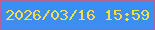 文字の大きさ：1、枠の色：b36298、背景の色：3c8ef1、文字の色：f6dc57 無料ブログパーツのブログ時計