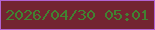文字の大きさ：5、枠の色：b362d2、背景の色：732431、文字の色：418231 無料ブログパーツのブログ時計