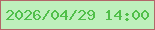 文字の大きさ：4、枠の色：b36669、背景の色：bef0bc、文字の色：51bf4a 無料ブログパーツのブログ時計
