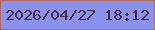 文字の大きさ：4、枠の色：b36856、背景の色：8a92ee、文字の色：4c2c43 無料ブログパーツのブログ時計