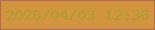 文字の大きさ：5、枠の色：b3695a、背景の色：d39440、文字の色：ab9e2a 無料ブログパーツのブログ時計