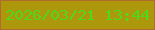 文字の大きさ：4、枠の色：b36a2e、背景の色：ad980b、文字の色：4cda1a 無料ブログパーツのブログ時計
