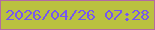 文字の大きさ：3、枠の色：b36aa3、背景の色：bac140、文字の色：7657ef 無料ブログパーツのブログ時計
