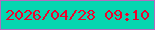 文字の大きさ：4、枠の色：b36bbf、背景の色：06d6b0、文字の色：ef032c 無料ブログパーツのブログ時計