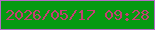 文字の大きさ：5、枠の色：b36bc7、背景の色：059a11、文字の色：c33f73 無料ブログパーツのブログ時計