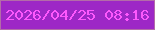 文字の大きさ：2、枠の色：b36ca8、背景の色：9d27c6、文字の色：fe58fd 無料ブログパーツのブログ時計