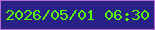 文字の大きさ：3、枠の色：b36dd2、背景の色：292186、文字の色：58f508 無料ブログパーツのブログ時計