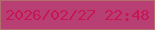 文字の大きさ：5、枠の色：b36f69、背景の色：b73f73、文字の色：c61754 無料ブログパーツのブログ時計