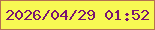 文字の大きさ：1、枠の色：b37250、背景の色：f7f953、文字の色：7a1571 無料ブログパーツのブログ時計