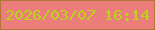 文字の大きさ：1、枠の色：b3753c、背景の色：eb7d7a、文字の色：bbd416 無料ブログパーツのブログ時計