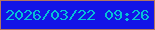 文字の大きさ：1、枠の色：b37561、背景の色：1314e7、文字の色：06bfd6 無料ブログパーツのブログ時計