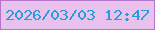 文字の大きさ：3、枠の色：b375c7、背景の色：e8c2ed、文字の色：279bdb 無料ブログパーツのブログ時計