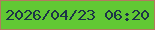 文字の大きさ：5、枠の色：b3795f、背景の色：61c834、文字の色：1c3448 無料ブログパーツのブログ時計