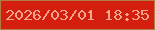 文字の大きさ：5、枠の色：b37b48、背景の色：d41e0e、文字の色：f4a58e 無料ブログパーツのブログ時計