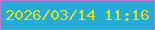 文字の大きさ：5、枠の色：b37dcb、背景の色：24acd7、文字の色：d8df2c 無料ブログパーツのブログ時計