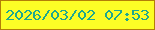 文字の大きさ：5、枠の色：b37e07、背景の色：fcfd26、文字の色：1fa88f 無料ブログパーツのブログ時計