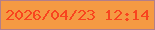 文字の大きさ：2、枠の色：b37e89、背景の色：f59a43、文字の色：f8451f 無料ブログパーツのブログ時計