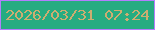 文字の大きさ：2、枠の色：b37efd、背景の色：26ac81、文字の色：cdad71 無料ブログパーツのブログ時計
