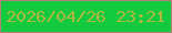 文字の大きさ：2、枠の色：b38179、背景の色：13c93d、文字の色：abb93f 無料ブログパーツのブログ時計
