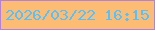 文字の大きさ：4、枠の色：b381d7、背景の色：fcbc74、文字の色：55c1fe 無料ブログパーツのブログ時計