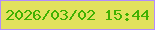 文字の大きさ：1、枠の色：b38cfd、背景の色：e2e25e、文字の色：41b101 無料ブログパーツのブログ時計