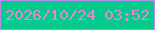 文字の大きさ：5、枠の色：b38de8、背景の色：04ca8e、文字の色：e58acf 無料ブログパーツのブログ時計