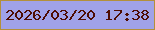文字の大きさ：4、枠の色：b3903b、背景の色：a0a2e8、文字の色：4e0c03 無料ブログパーツのブログ時計